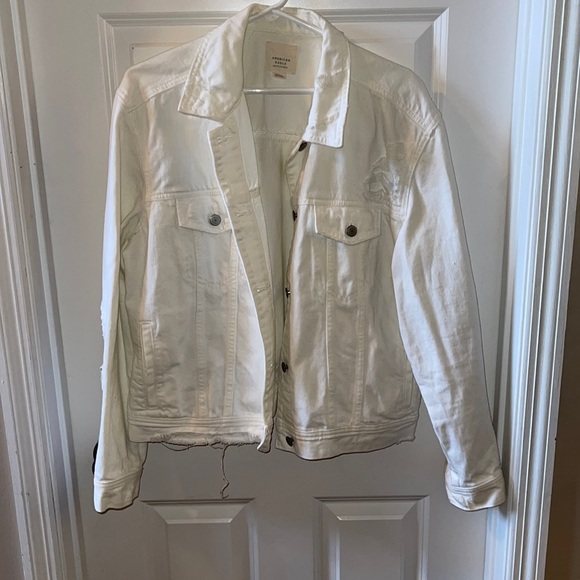 American Eagle Outfitters Jackets & Coats Distressed White Denim